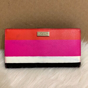 KATE SPADE Laurel Way Colorful BONITA STRIPE Saffiano Leather STACY Wallet